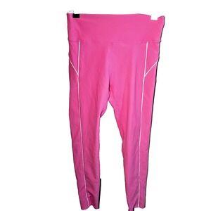 Wilo Leggings Women's M Pink  White Contra Ankle Skinny Active Bright Barbie